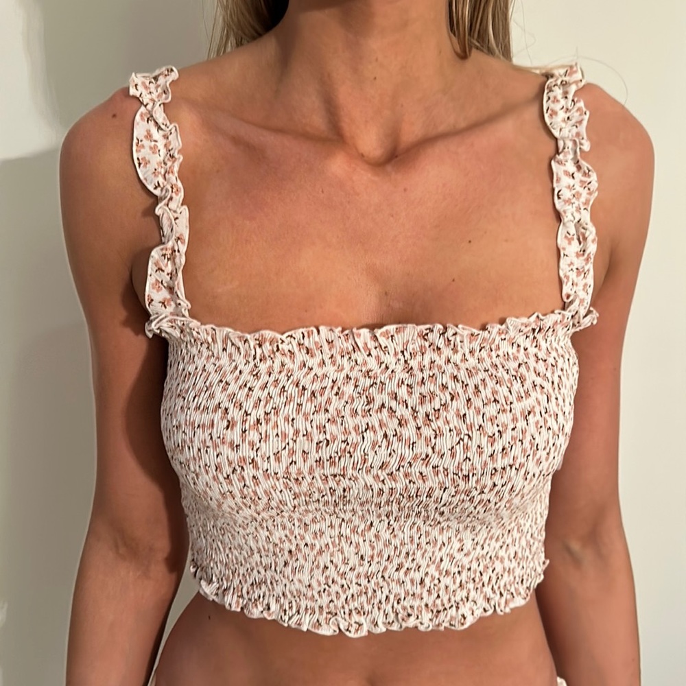 FAITHFUL THE BRAND CROPPED FLORAL PRINT TOP